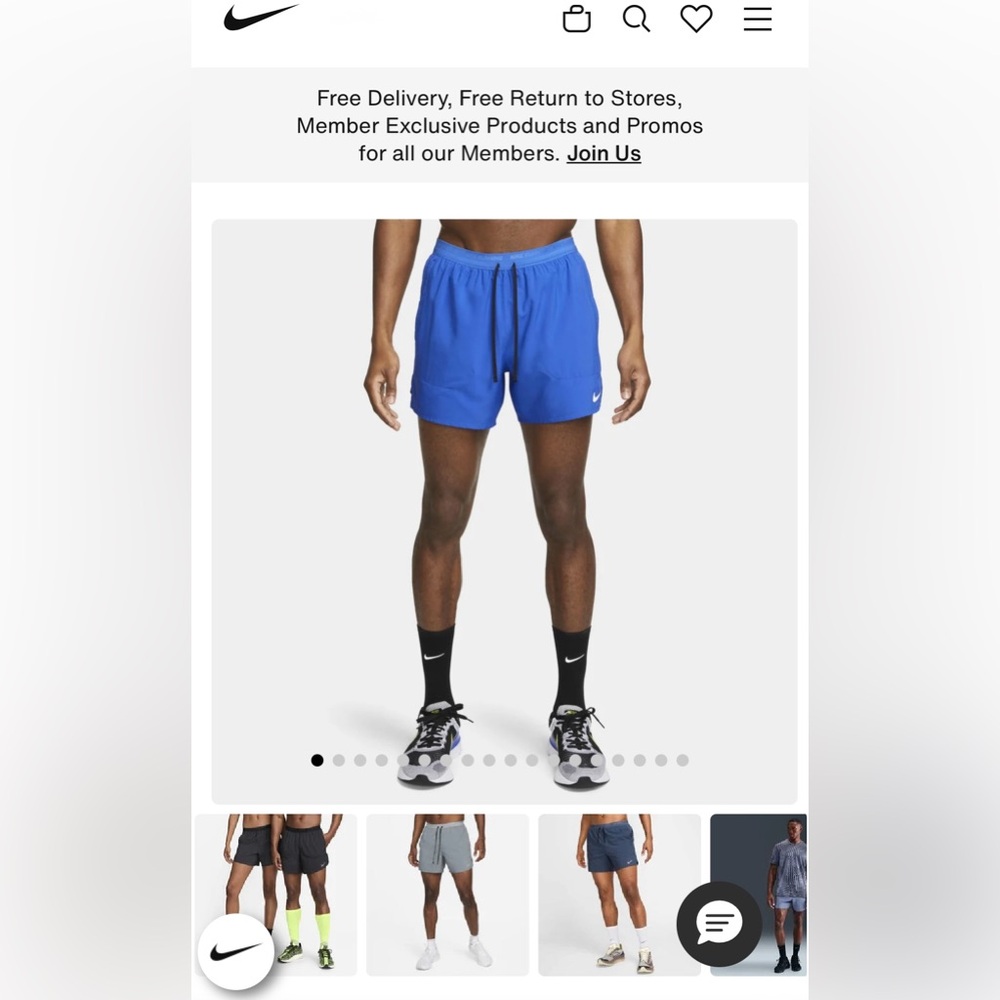 Nike Running Blue Athletic Shorts